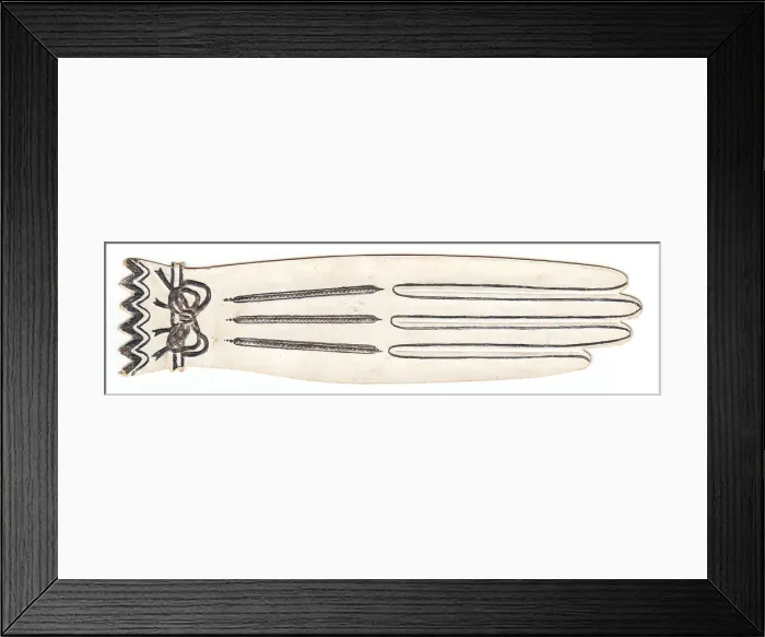 Framed Print : Greetings card in the shape of a glove Framed Print : Greetings card in the shape of a glove