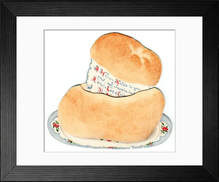 Framed Print : Christmas card in the shape of a loaf of bread Framed Print : Christmas card in the shape of a loaf of bread