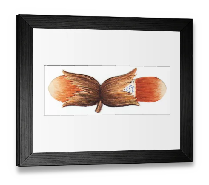 Framed Print : Handmade New Year card in the shape of nuts Framed Print : Handmade New Year card in the shape of nuts