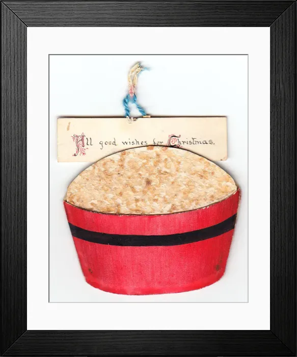 Framed Print : Handmade Christmas card in the shape of a container Framed Print : Handmade Christmas card in the shape of a container