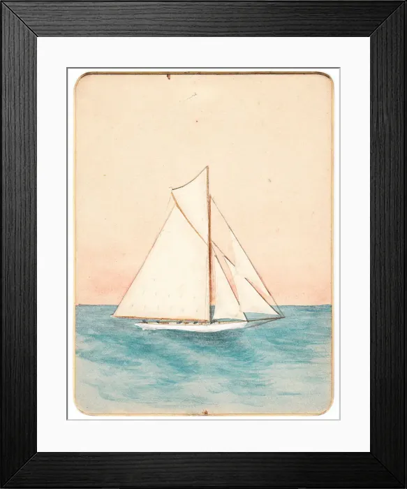 Framed Print : Sailing boat on a handmade greetings card Framed Print : Sailing boat on a handmade greetings card