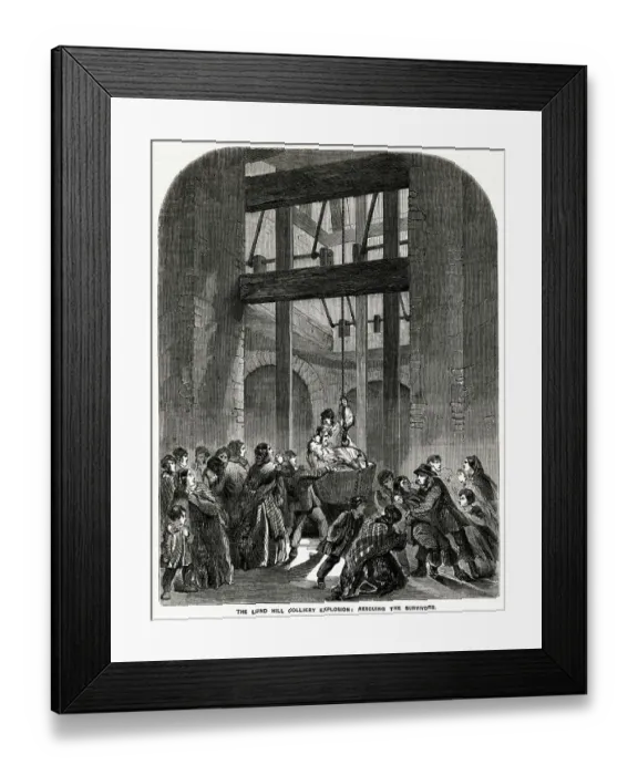 Framed Print : Lung Hill Colliery explosion - resuing the survivors 1857 Framed Print : Lung Hill Colliery explosion - resuing the survivors 1857