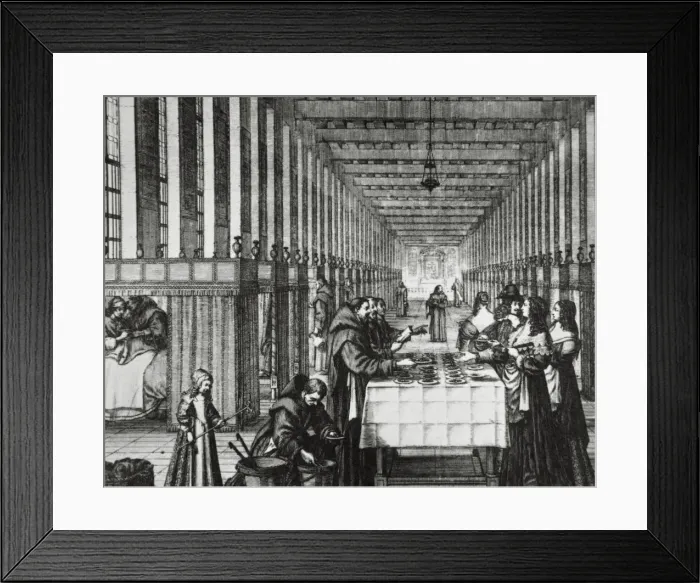Framed Print : History of Medicine. Modern Age. Carity Hospital. Engraving Framed Print : History of Medicine. Modern Age. Carity Hospital. Engraving