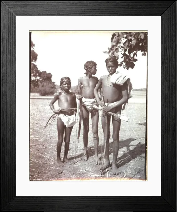 : Three boys on a hunting trip, India : Three boys on a hunting trip, India