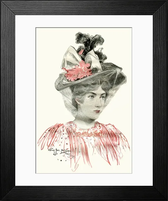 Framed Print : Woman wearing bonnet 1896 Framed Print : Woman wearing bonnet 1896