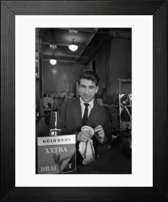 Framed Print : Barman in a pub, Belfast, Northern Ireland Framed Print : Barman in a pub, Belfast, Northern Ireland