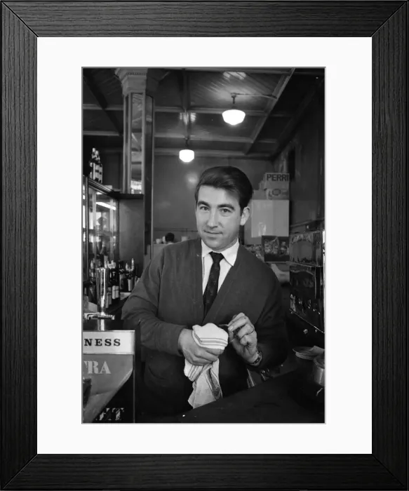 Framed Print : Barman in a pub, Belfast, Northern Ireland Framed Print : Barman in a pub, Belfast, Northern Ireland