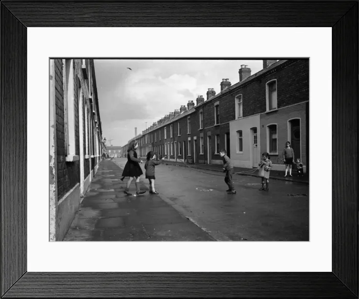 Framed Print : Children skipping in a street, Belfast, Northern Ireland Framed Print : Children skipping in a street, Belfast, Northern Ireland