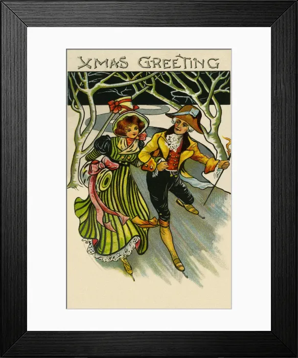 Framed Print : Couple skating Framed Print : Couple skating