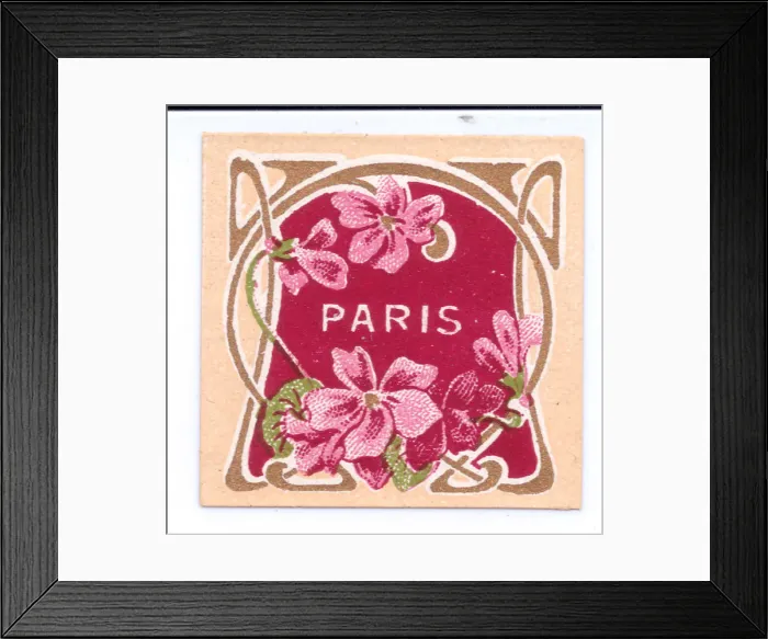 Framed Print : Perfume label in art nouveau style, Paris Framed Print : Perfume label in art nouveau style, Paris