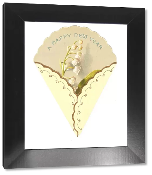 New Year card with lilies of the valley