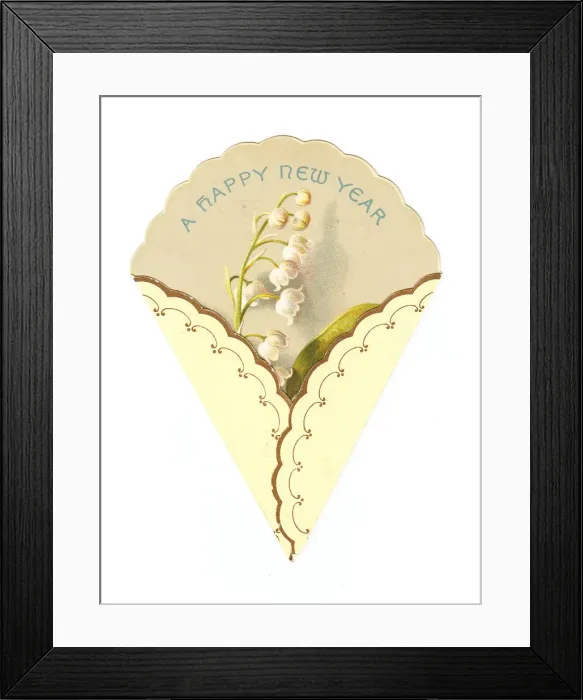 Framed Print : New Year card with lilies of the valley Framed Print : New Year card with lilies of the valley