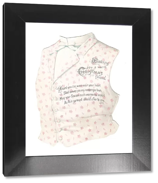 Christmas card in the shape of a waistcoat