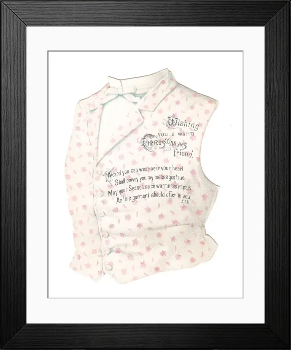 Framed Print : Christmas card in the shape of a waistcoat Framed Print : Christmas card in the shape of a waistcoat