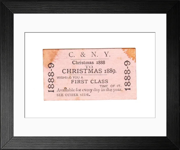Framed Print : Christmas card in the form of a railway ticket Framed Print : Christmas card in the form of a railway ticket