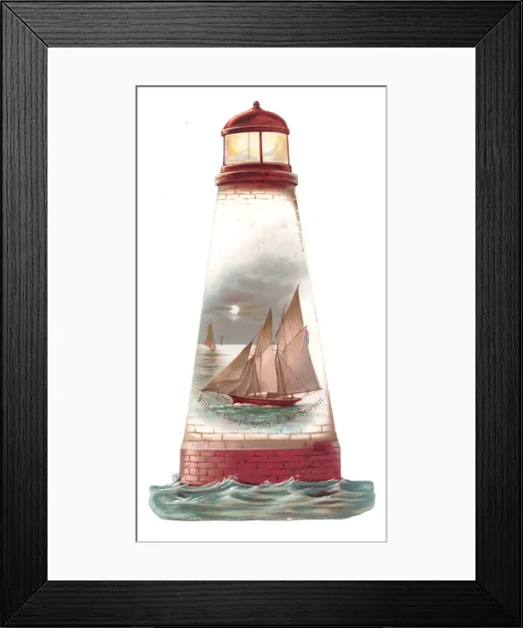 Framed Print : Christmas card in the shape of a lighthouse Framed Print : Christmas card in the shape of a lighthouse