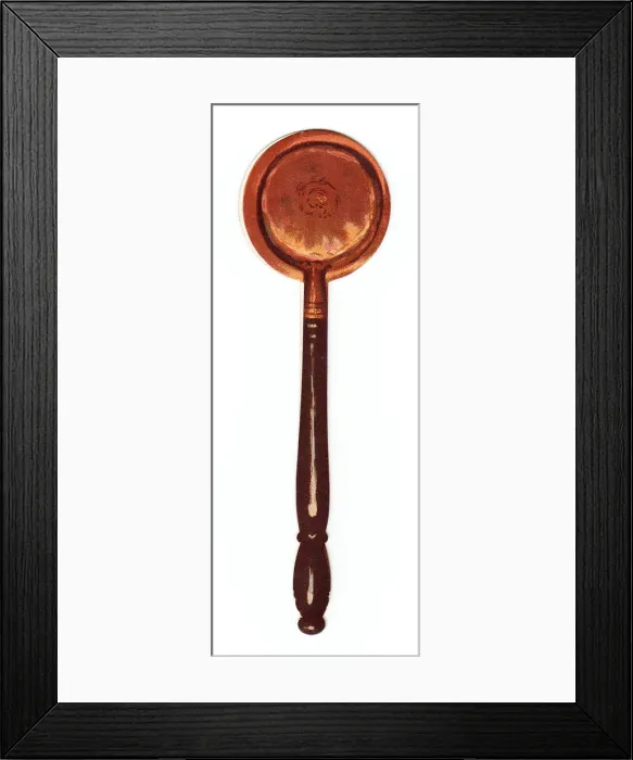 Framed Print : Greetings card in the shape of a bed warmer Framed Print : Greetings card in the shape of a bed warmer