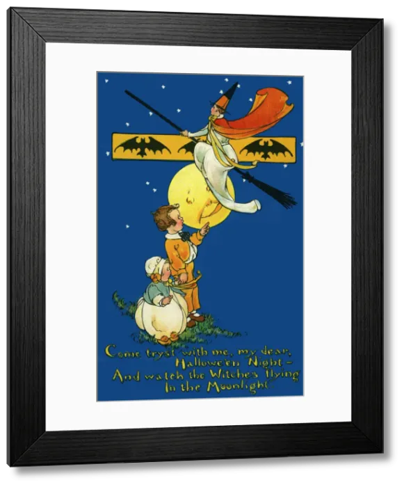 Framed Print : Witch on a broomstick Framed Print : Witch on a broomstick