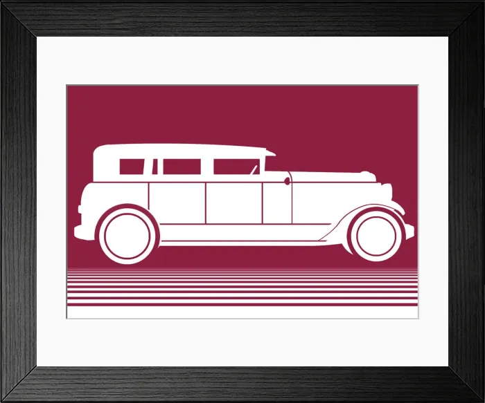 Framed Print : White Car on Maroon Background Framed Print : White Car on Maroon Background