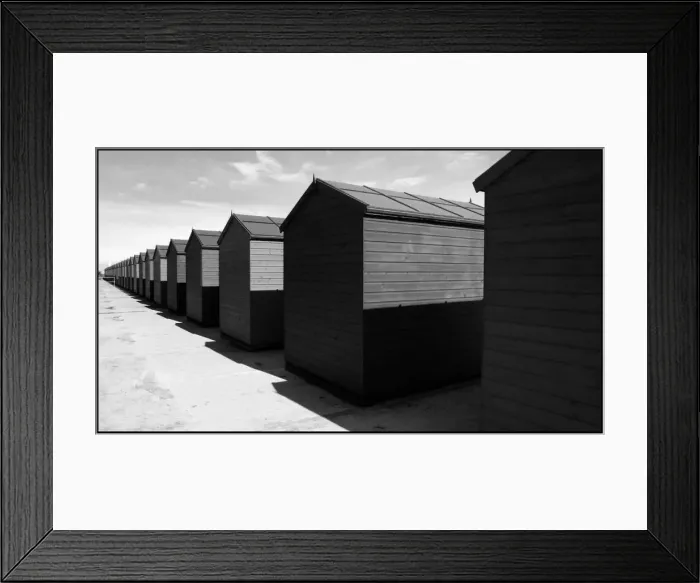 Framed Print : Beach huts, Hastings, Kent Framed Print : Beach huts, Hastings, Kent