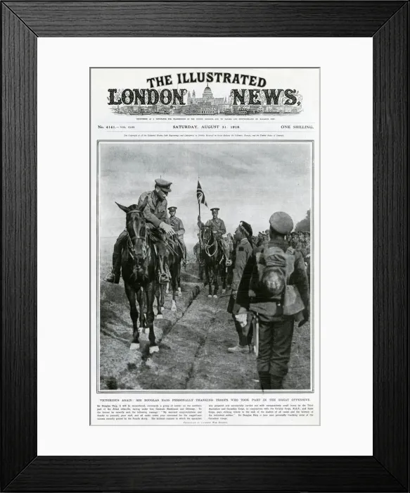 Framed Print : Field Marshal Douglas Haig personally thanking troops 1918 Framed Print : Field Marshal Douglas Haig personally thanking troops 1918