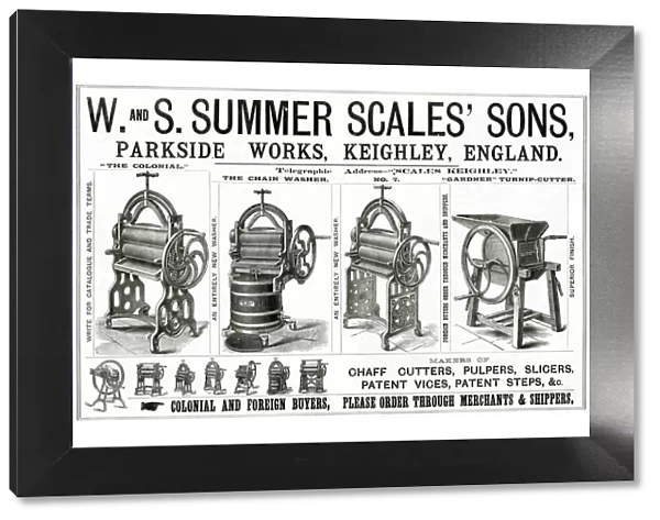 Advert for W &s Summerscales & Sons household machines 1888 Advert for W & S