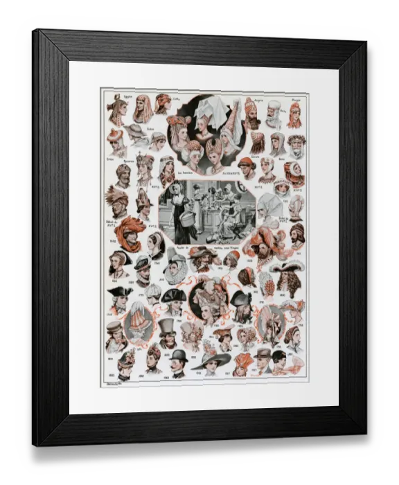 Framed Print : Hats through the ages Framed Print : Hats through the ages
