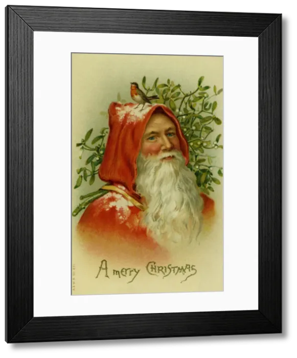 Framed Print : Santa Claus and robin Framed Print : Santa Claus and robin