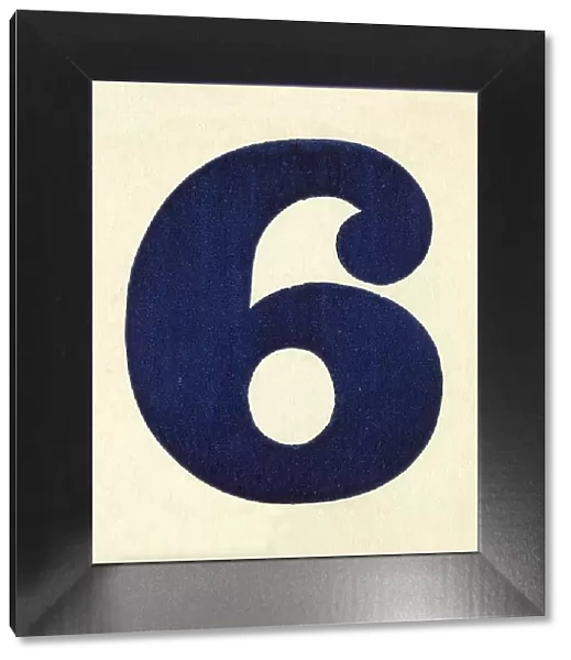 Number 6. The number 6 - extracted from a point of sale card 