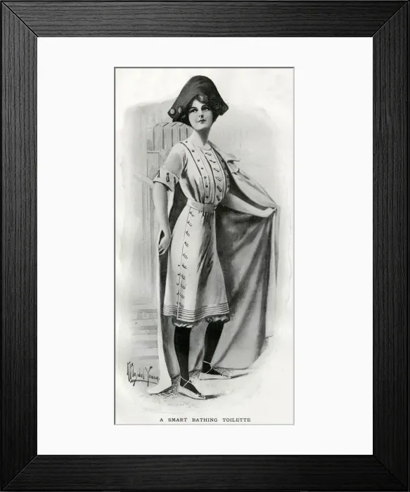 Framed Print : Smart bathing dress 1912 Framed Print : Smart bathing dress 1912
