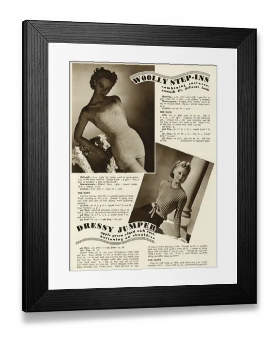 Framed Print : Woolly step-ins & dressy jumper 1940 Woolly step-ins & dressy jumper 1940 Framed Print : Woolly step-ins & dressy jumper 1940 Woolly step-ins & dressy jumper 1940