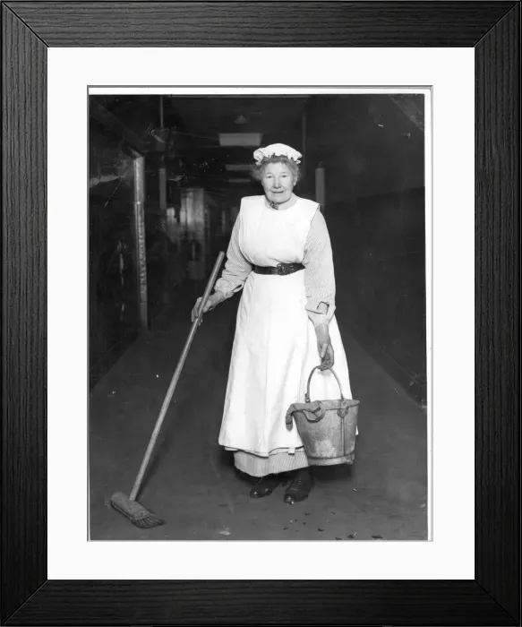 Framed Print : A hospital cleaner Framed Print : A hospital cleaner