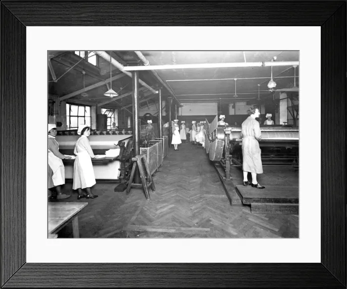 Framed Print : A Hospital Laundry