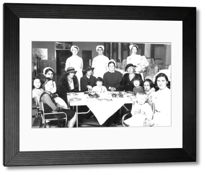 Framed Print : Childrens ward tea party Framed Print : Childrens ward tea party