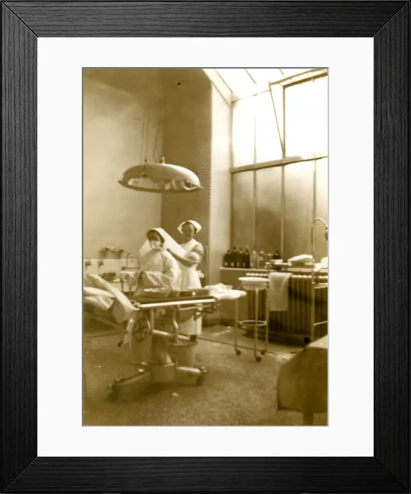 Framed Print : Nurses preparing for surgery Framed Print : Nurses preparing for surgery