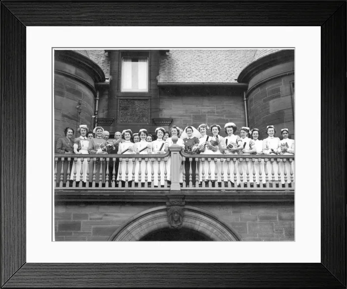 Framed Print : Graduating Nurses on balcony Framed Print : Graduating Nurses on balcony