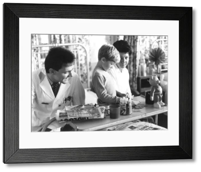 Framed Print : Nurse with a child and mother Framed Print : Nurse with a child and mother