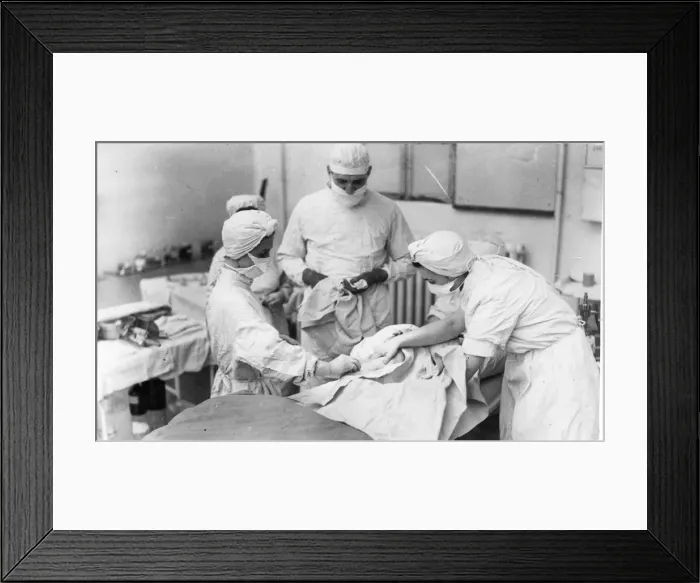 Framed Print : Skin-graft surgery preparation Framed Print : Skin-graft surgery preparation