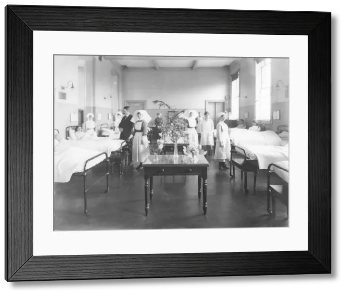 Framed Print : Nurses and staff in female ward Framed Print : Nurses and staff in female ward