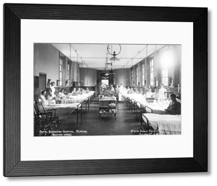 Framed Print : Nurses and convalescing servicemen in ward Framed Print : Nurses and convalescing servicemen in ward