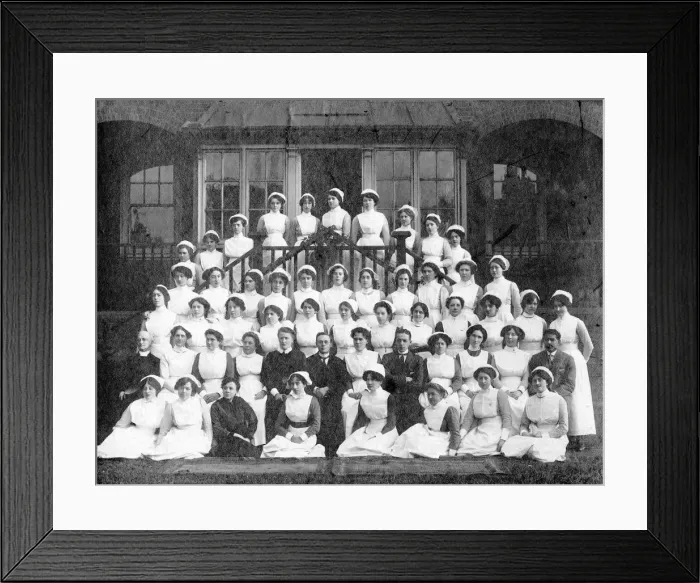 Framed Print : Group of nurses and hospital staff Framed Print : Group of nurses and hospital staff