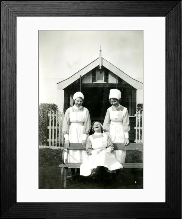 Framed Print : Three nurses in a garden Framed Print : Three nurses in a garden