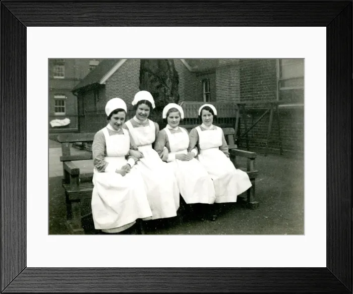 Framed Print : Nurses on bench Framed Print : Nurses on bench
