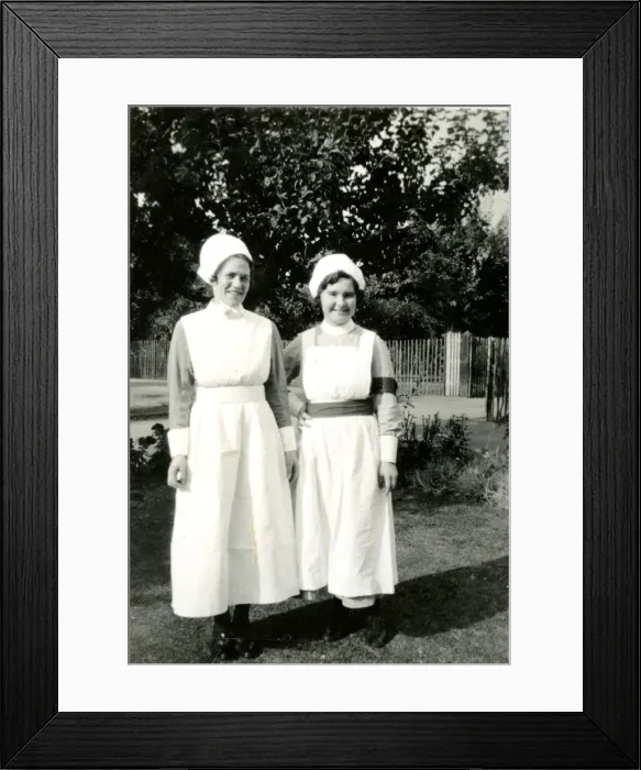 Framed Print : Two nurses in a garden Framed Print : Two nurses in a garden