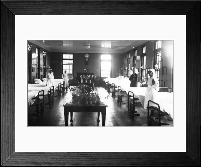 Framed Print : Nurses in male hospital ward Framed Print : Nurses in male hospital ward