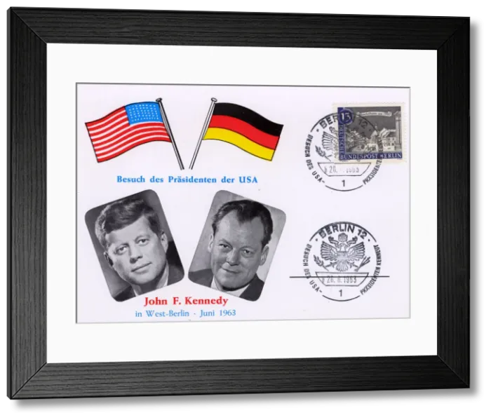 Framed Print : JFKs Presidential Visit to Germany - Commemorative Card Framed Print : JFKs Presidential Visit to Germany - Commemorative Card
