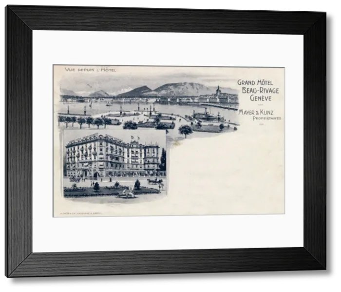 Framed Print : Grand Hotel Beau-Rivage, Geneva, Switzerland Framed Print : Grand Hotel Beau-Rivage, Geneva, Switzerland