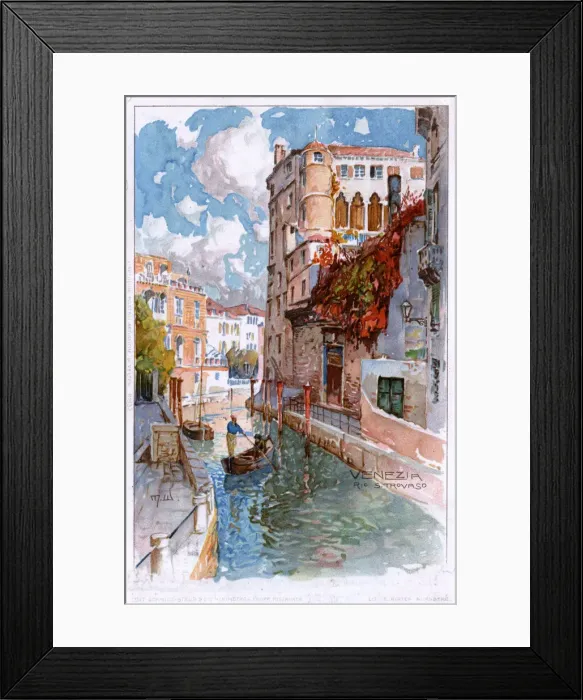 Framed Print : Venice, Italy - Rio SanTrovaso and Palace Framed Print : Venice, Italy - Rio SanTrovaso and Palace
