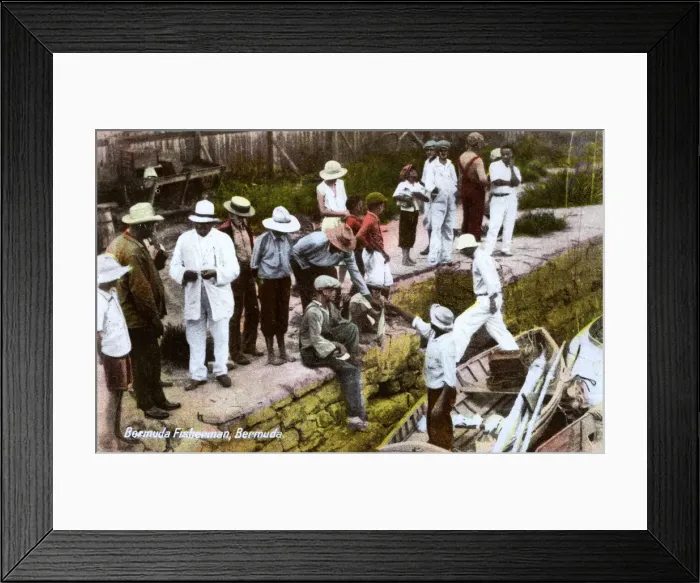 Framed Print : Bermuda - Fisherman bring the catch ashore Framed Print : Bermuda - Fisherman bring the catch ashore