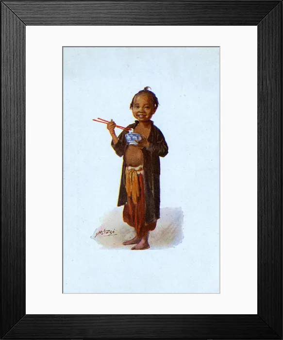Framed Print : Young Vietnamese boy with his bowl of rice Framed Print : Young Vietnamese boy with his bowl of rice